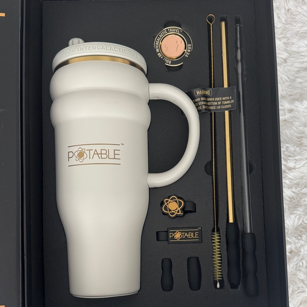Potable 40 oz Tumblers - Matte White and black - Picture 2 of 3